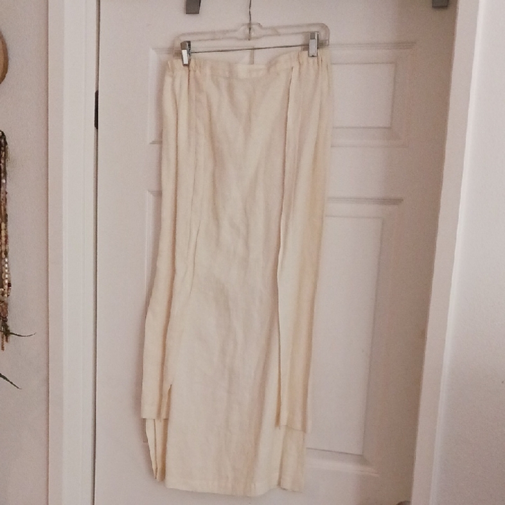 Shirin Guild Cream Asymmetrical Pencil Midi Skirt